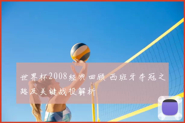 世界杯2008经典回顾 西班牙夺冠之路及关键战役解析